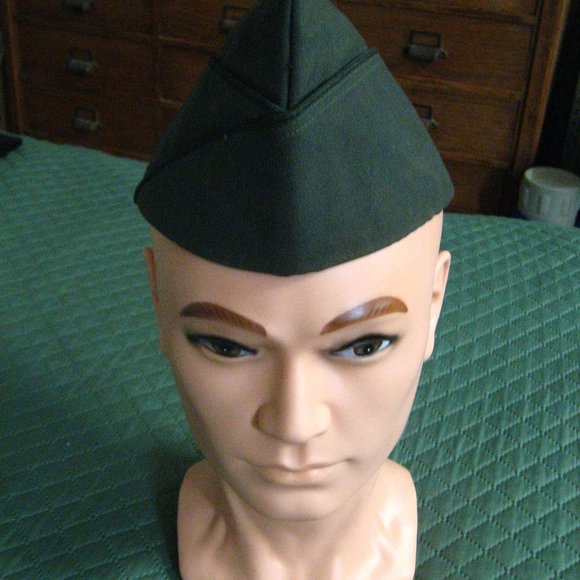 🇺🇸 USA Military Vintage Green Garrison Men's Cap 6 7/8 - Picture 4 of 10